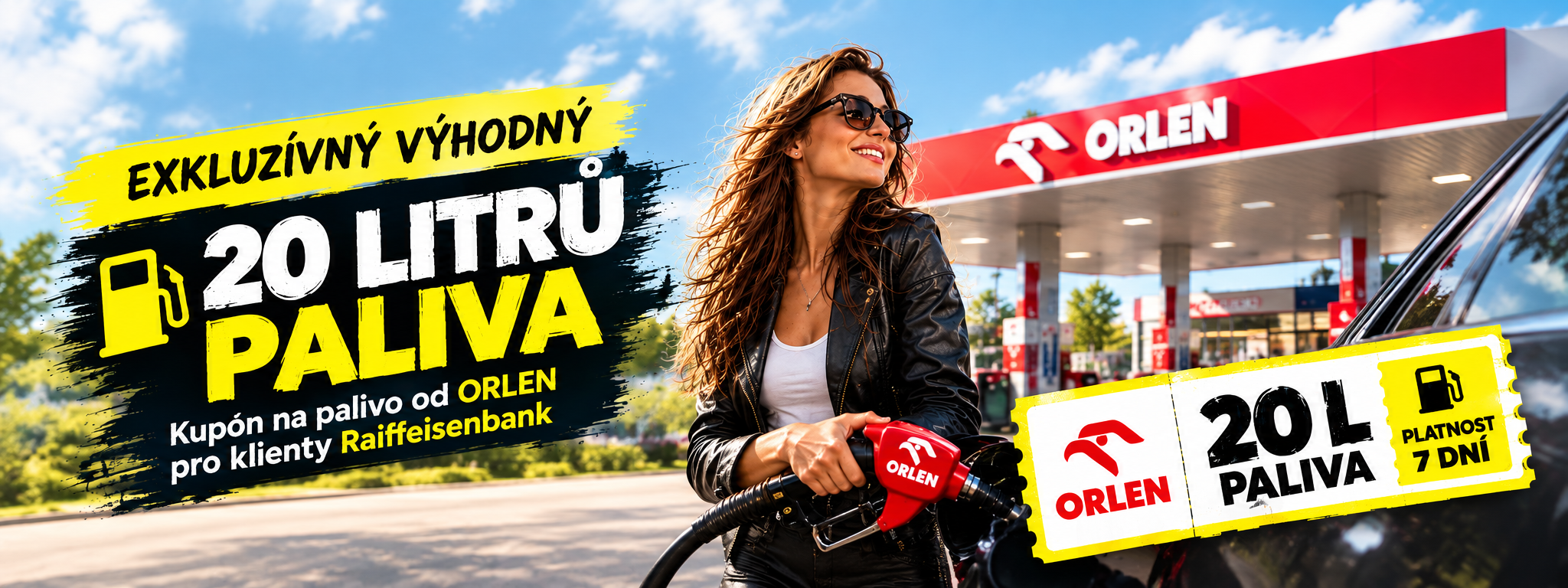 ORLEN a Raiffeisenbank – 20 litrů paliva zdarma